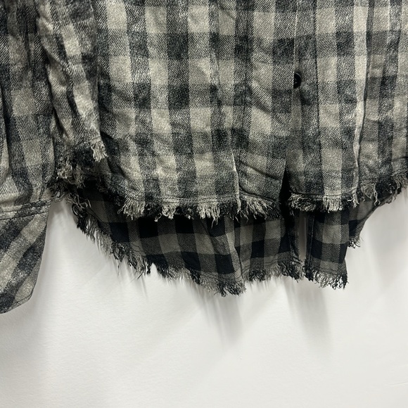 Cloth & Stone black and gray check plaid button down shirt M - Picture 4 of 8